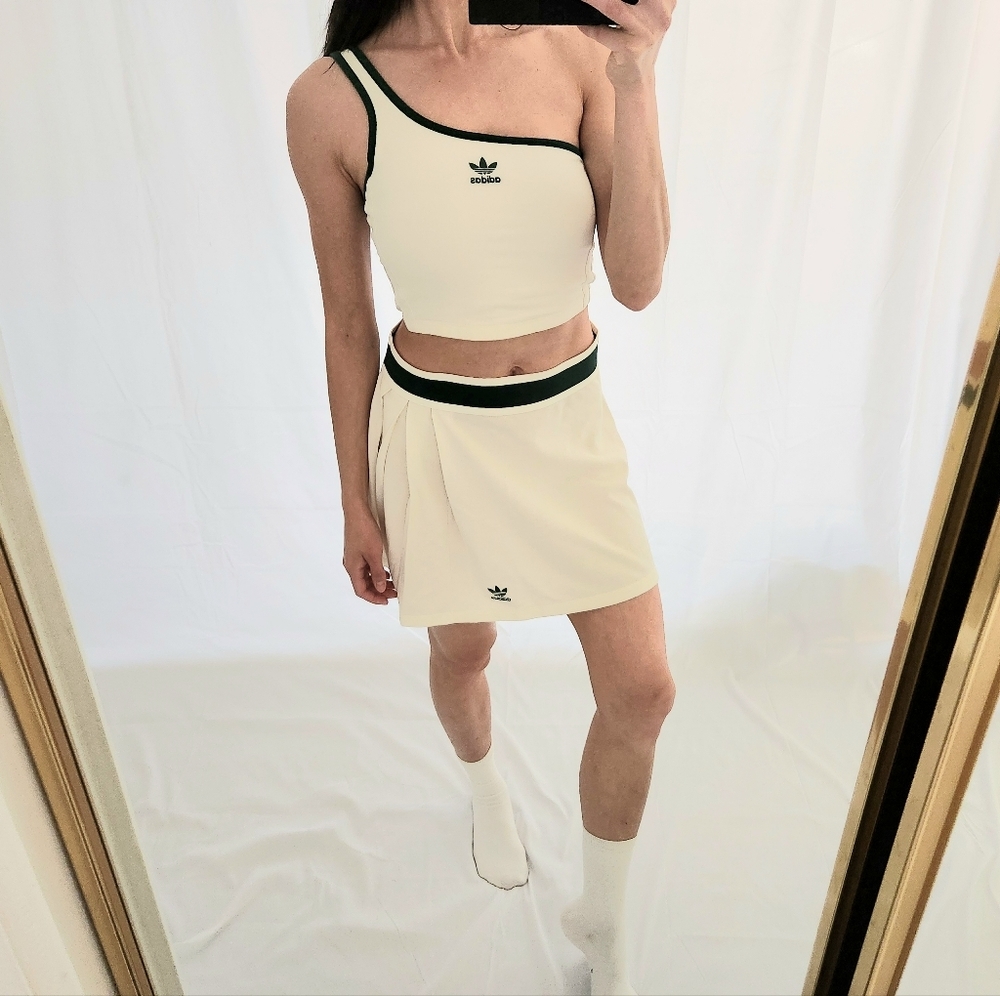 Adidas Women's Cream One-Shoulder Top